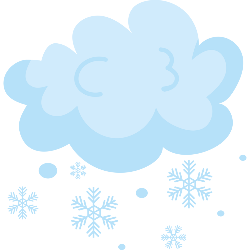 Snowflakes and clouds in the sky png