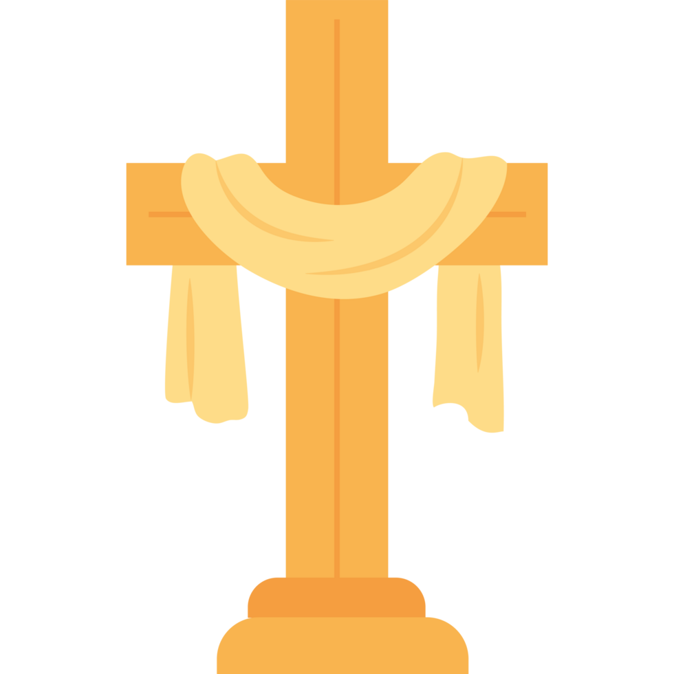 A cross with a white cloth on it png