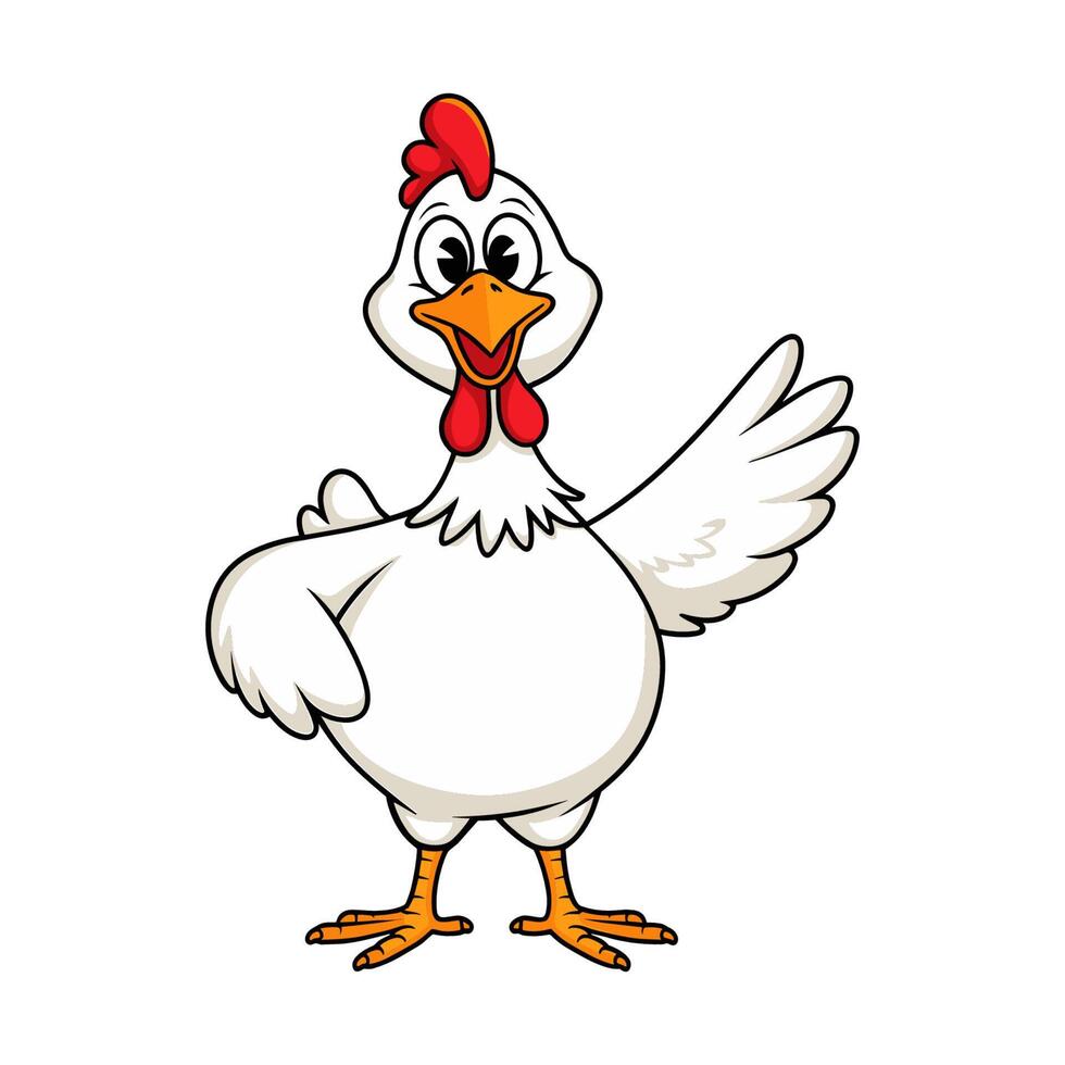 Cartoon Rooster and Chicken Mascot vector