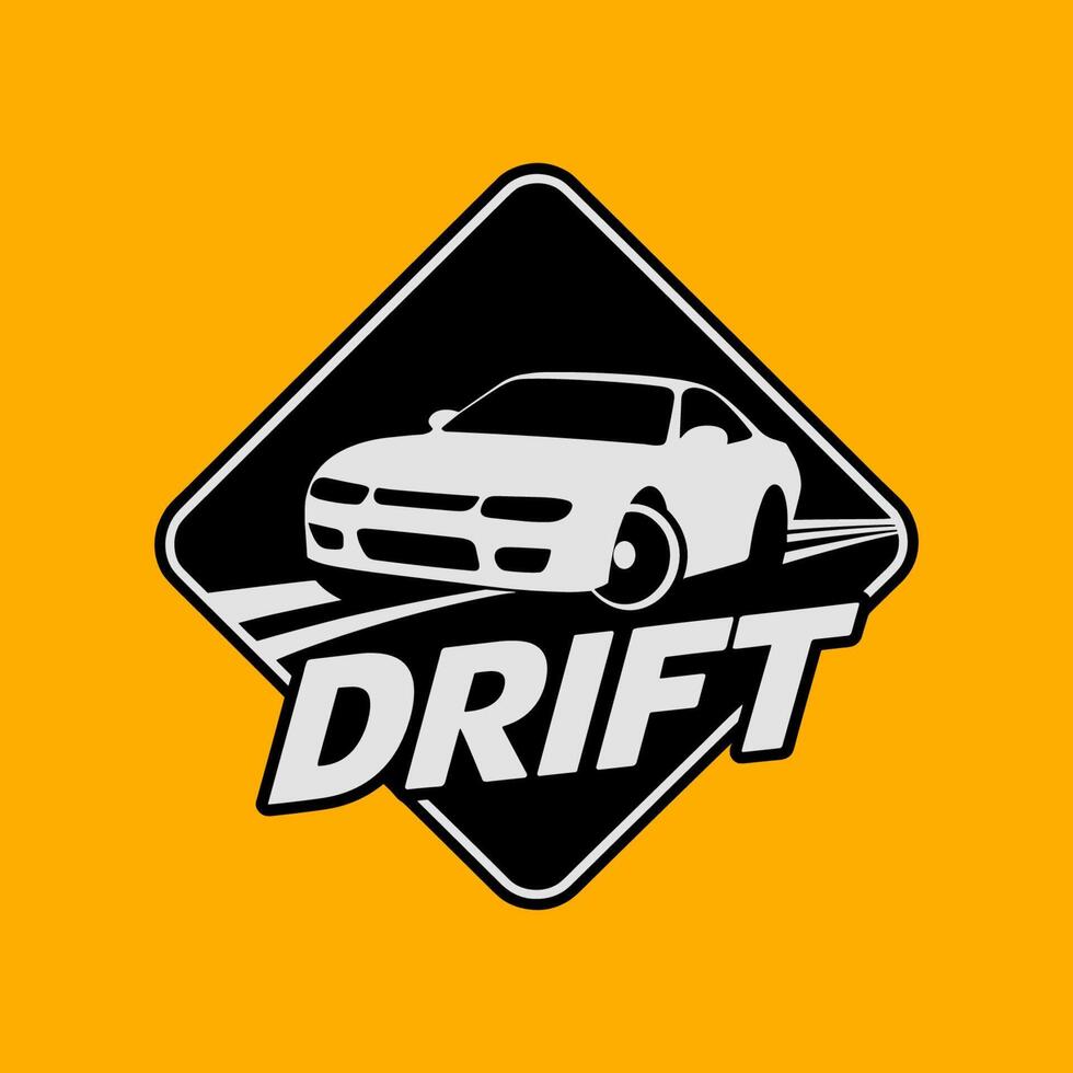 drift car silhouette logo vector