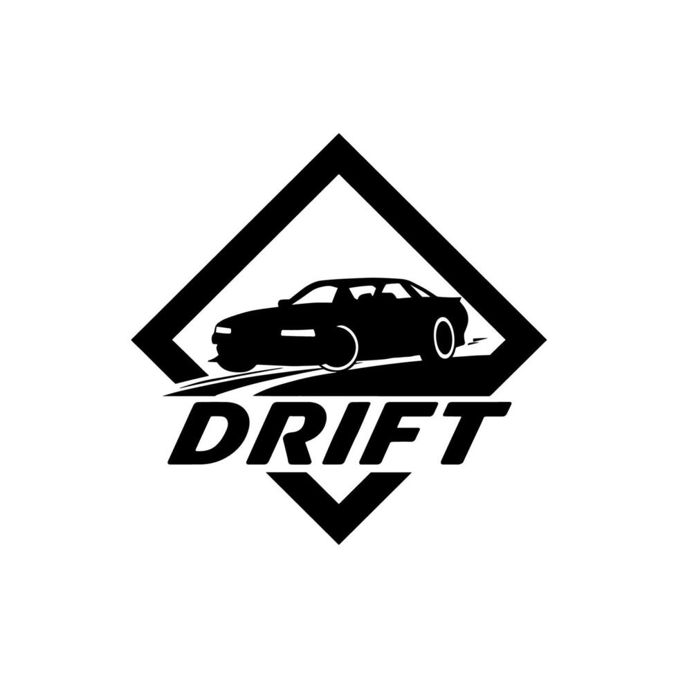 drift car silhouette logo icon vector