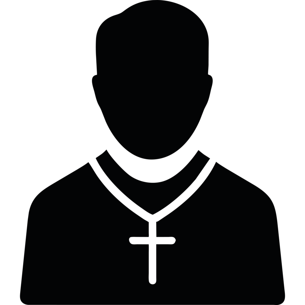 A silhouette of a man in a priest's robe png