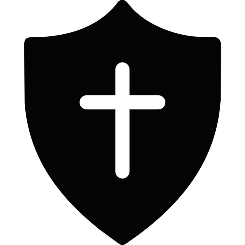 A cross on a shield with a shield in the background png