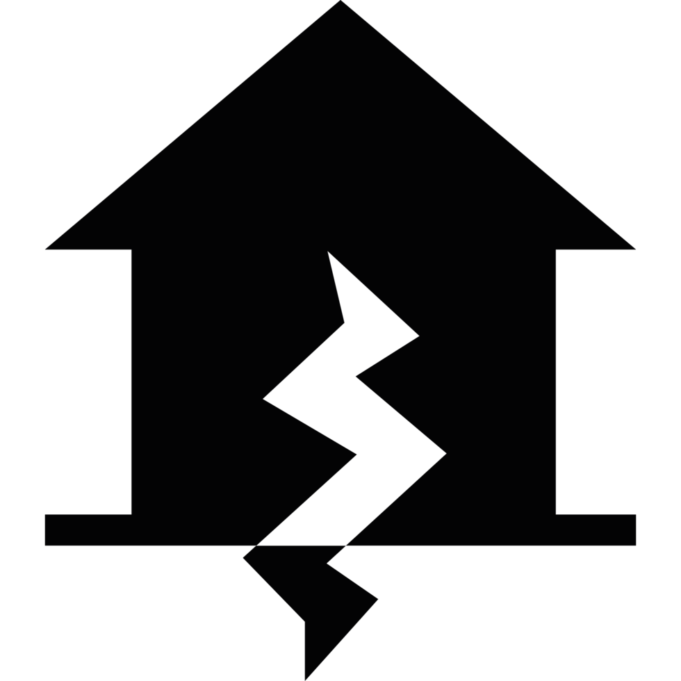 A black house with a lightning bolt on it png
