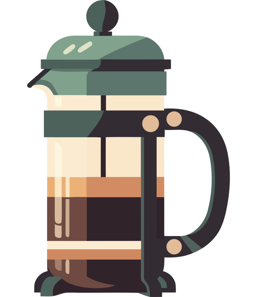 A coffee maker with a green lid png