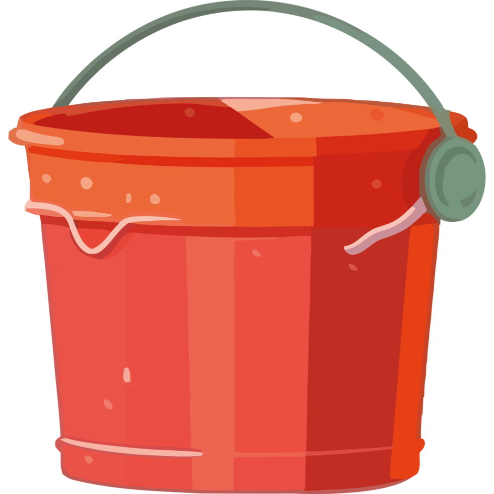 A red bucket with a handle on it png