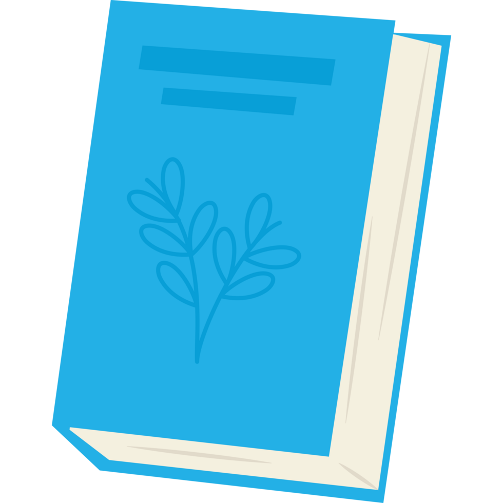 un' blu libro con un' pianta su esso png