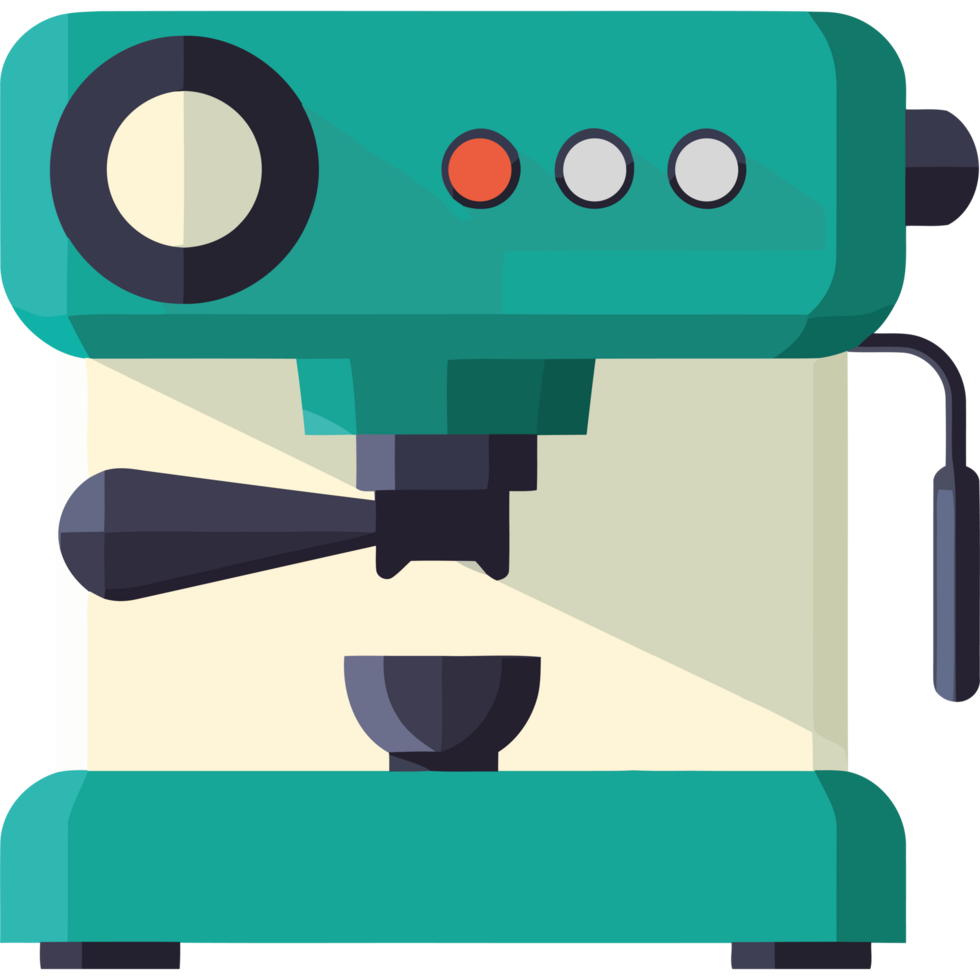 A green coffee maker with a black handle png
