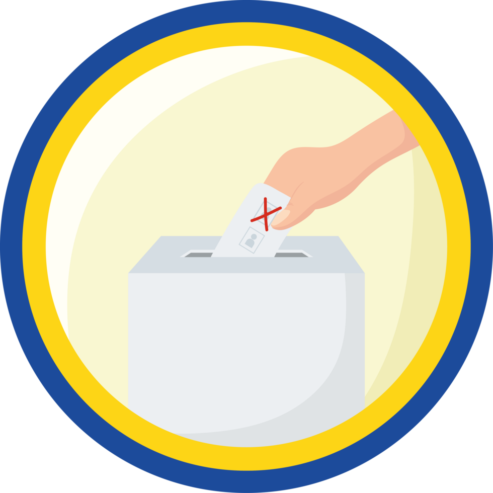 A hand putting a vote in a box png