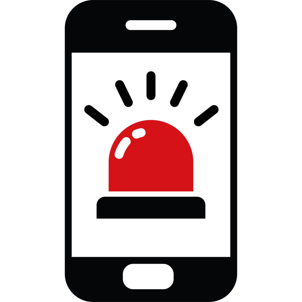 A red phone with a red light on it png