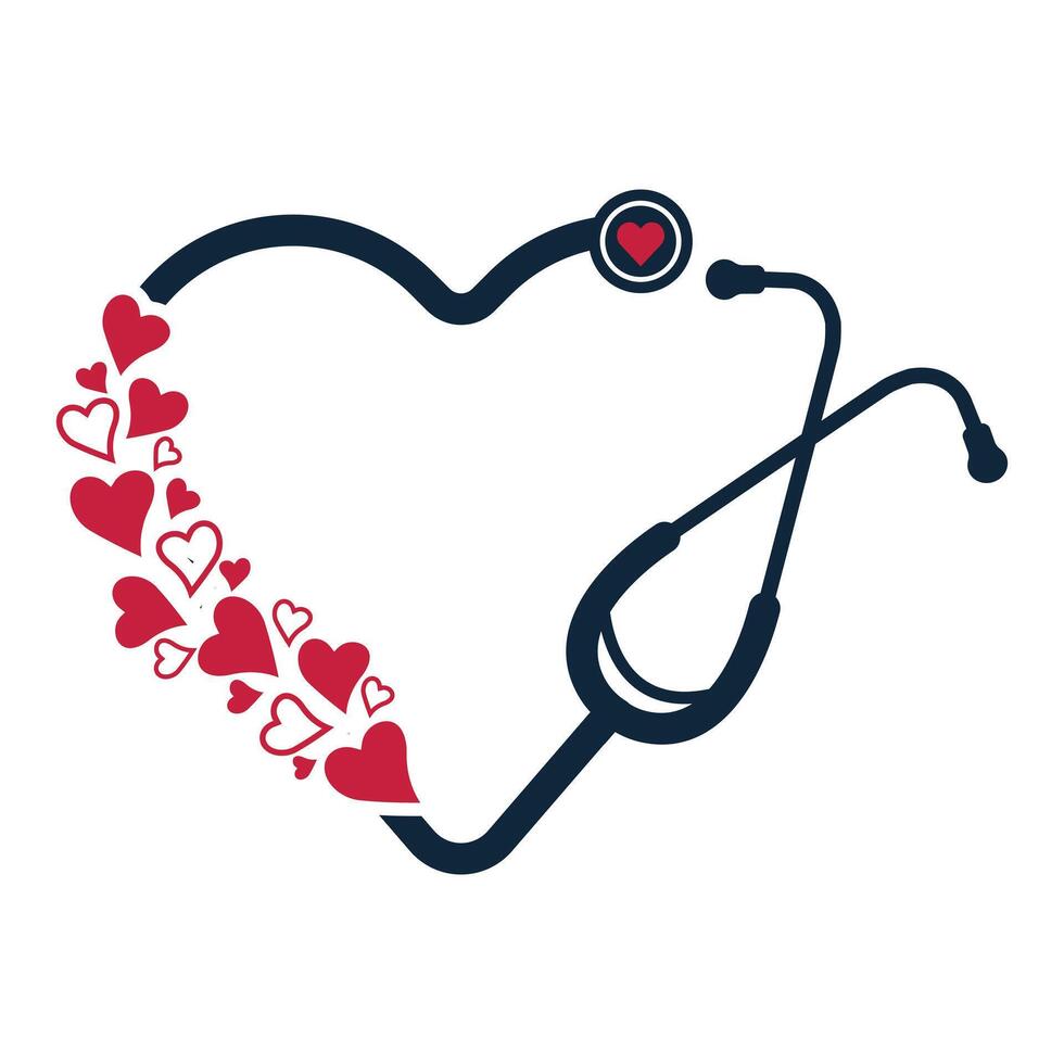Stethoscope With Heart Shape , Medical Stethoscope Heart Shape , Stethoscope , Health Stethoscope Icon, Medical tools , Stethoscope typography, Doctor vector