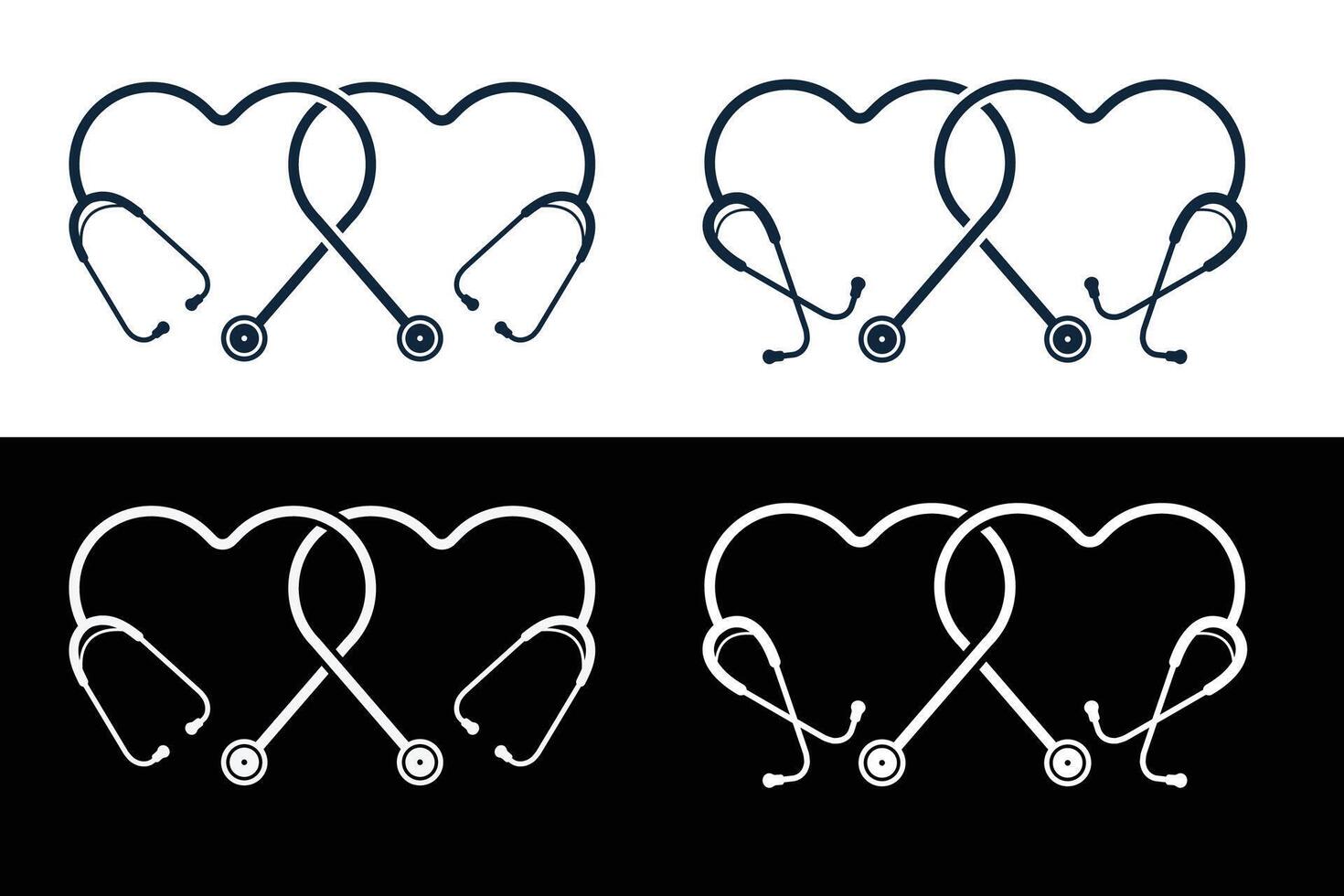 Stethoscope Heart , Medical Stethoscope Heart Shape , Stethoscope Pulse , Heart Health Stethoscope Icon, Medical tools , Stethoscope typography vector