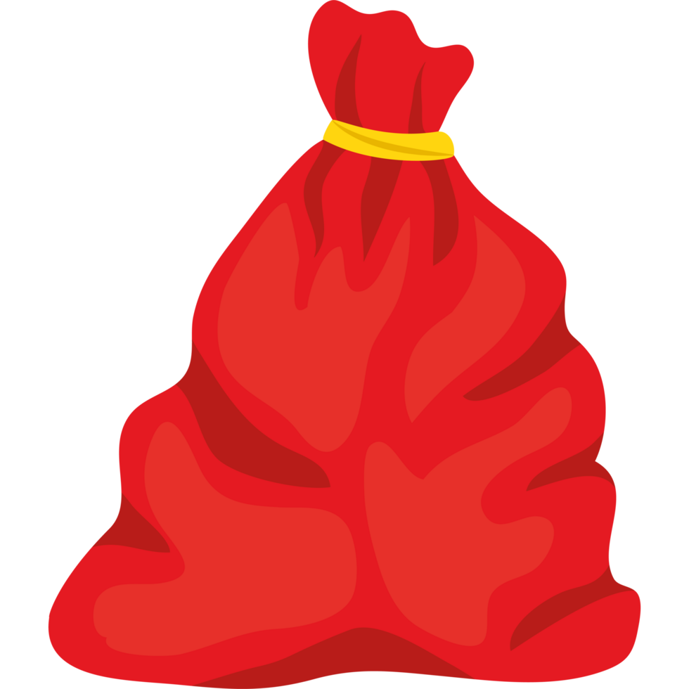A red bag with a yellow ribbon on it png