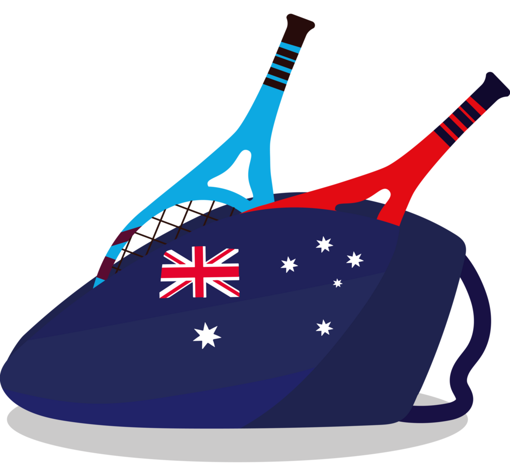 Australia's flag and tennis rackets png