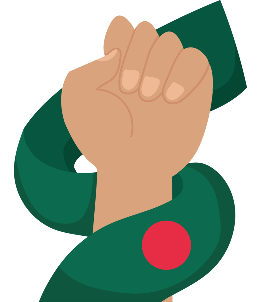 A fist holding a green snake with a red hand png