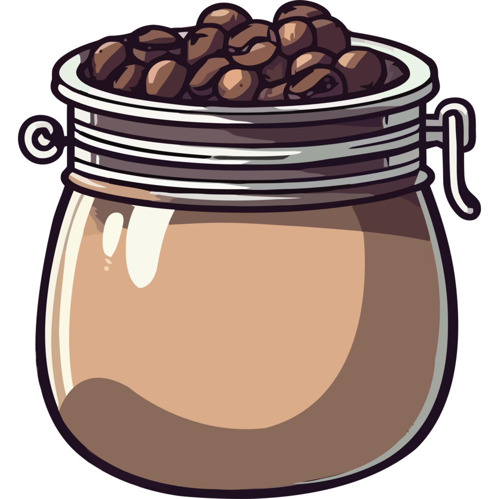 Coffee beans in a jar png