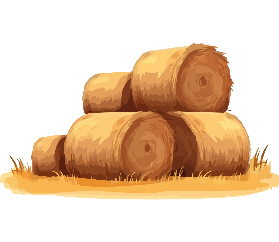 Bales of hay on a field png