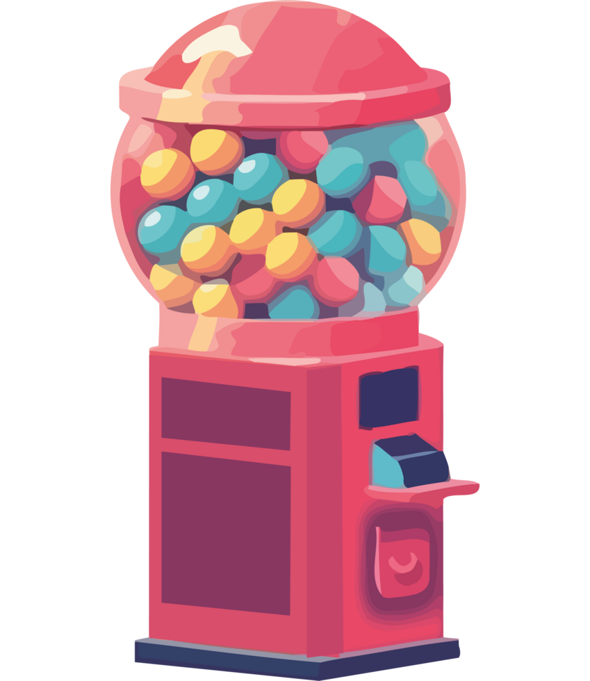 Gumball machine with colorful candies png