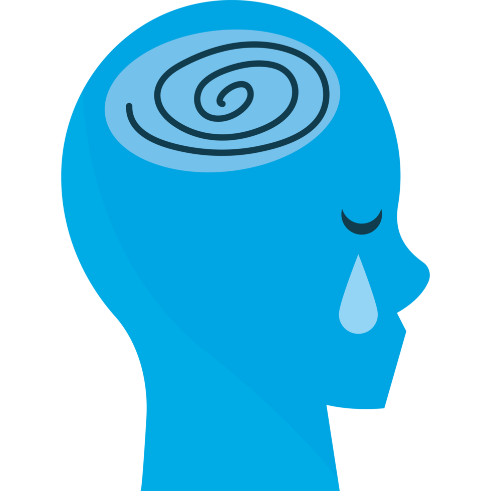 A blue head with a spiral in it png