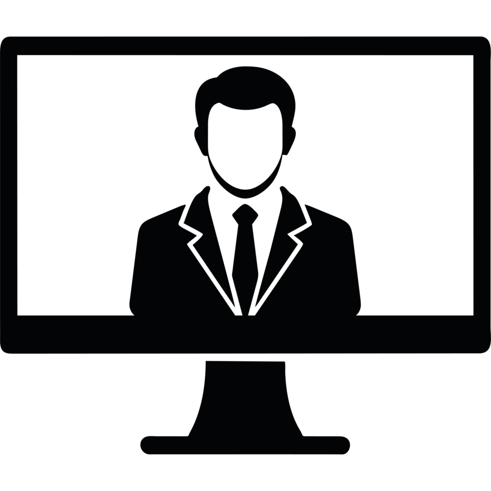 A black and white image of a man in a suit png