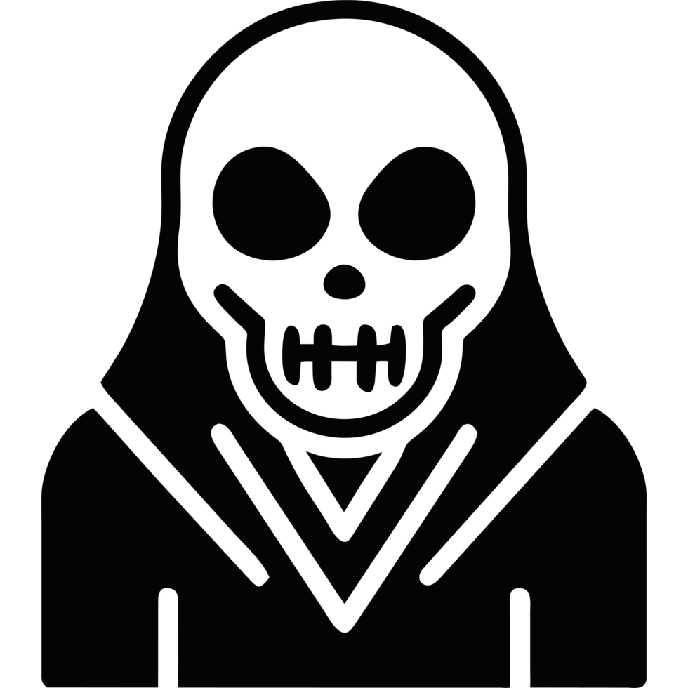 A black and white skull icon png