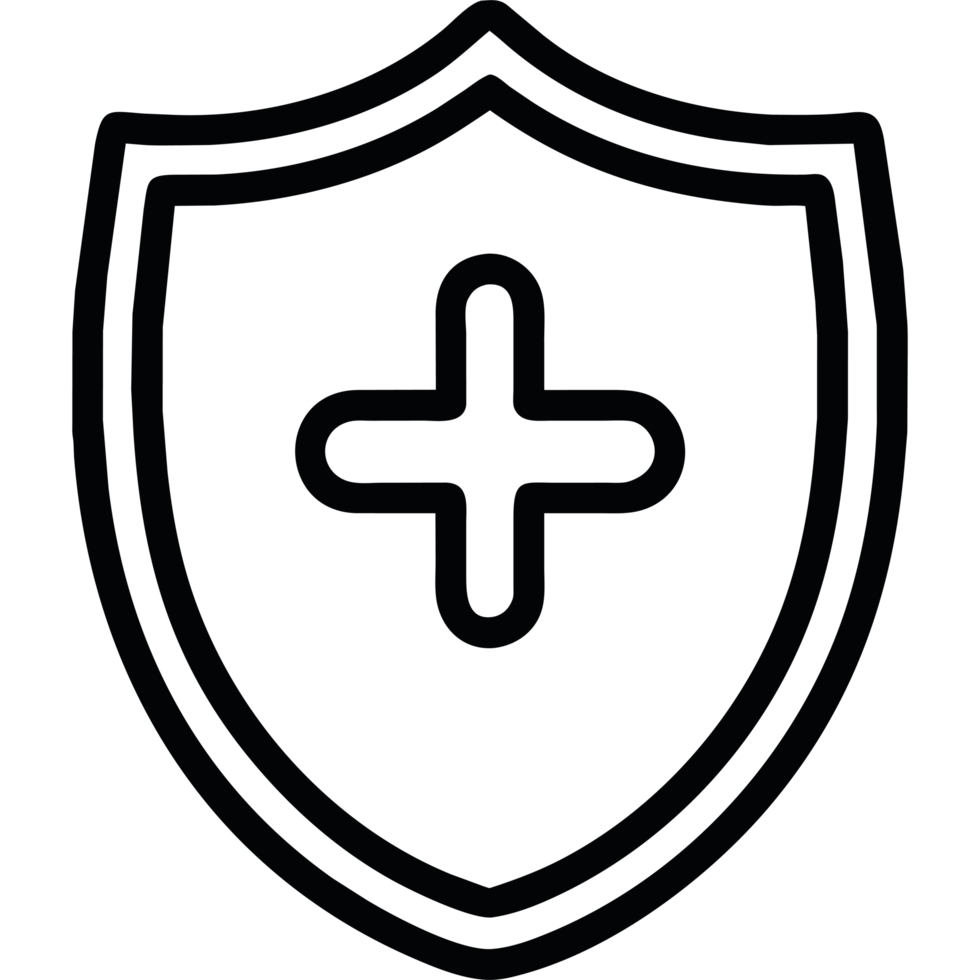 A black and white shield with a cross on it png