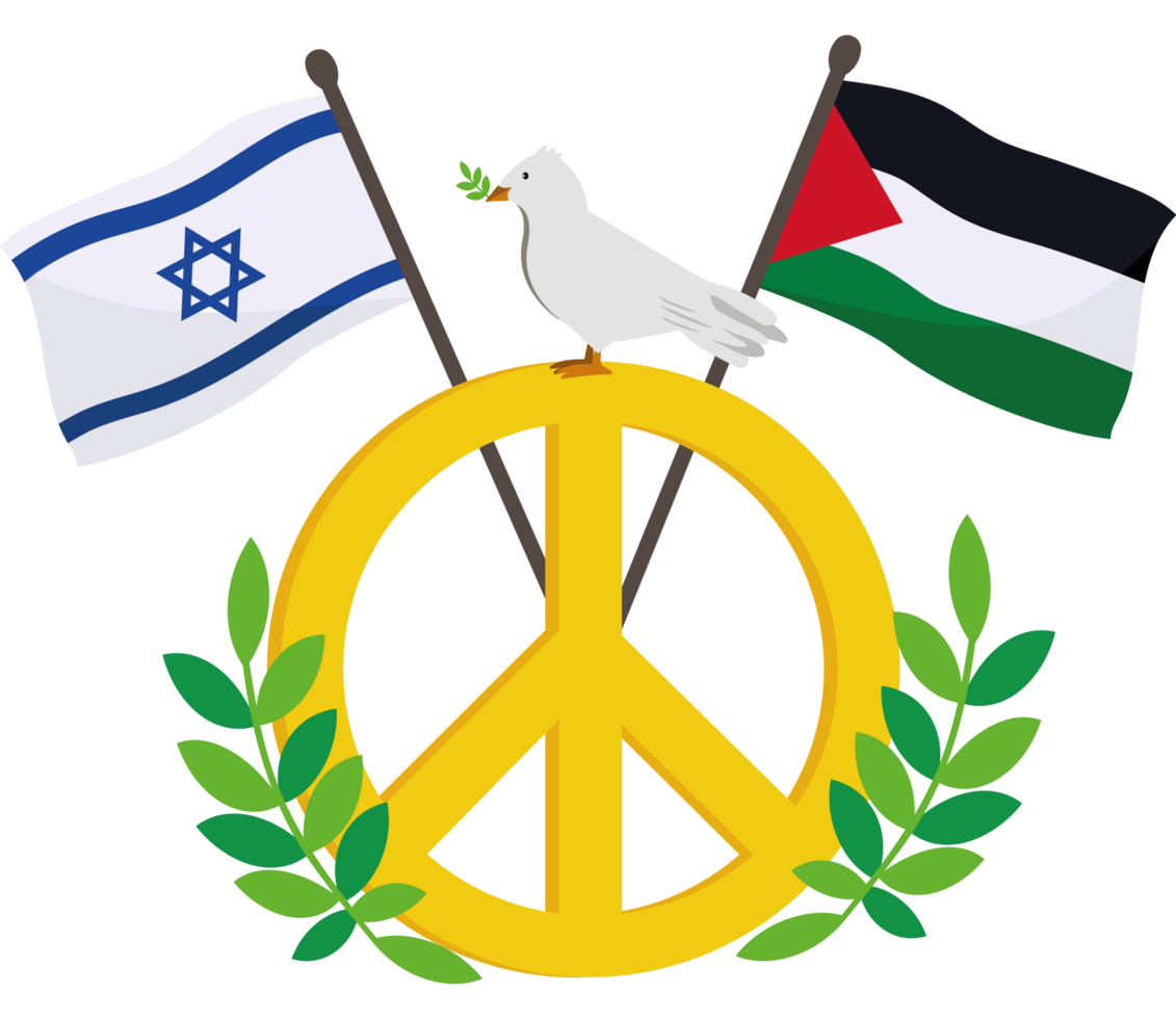 Peace israeli flag and dove png