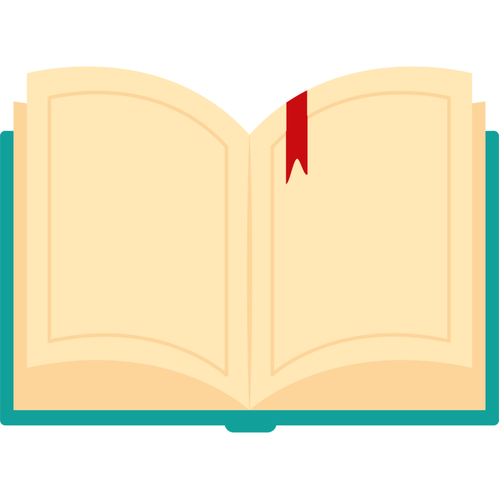 An open book with a red ribbon png