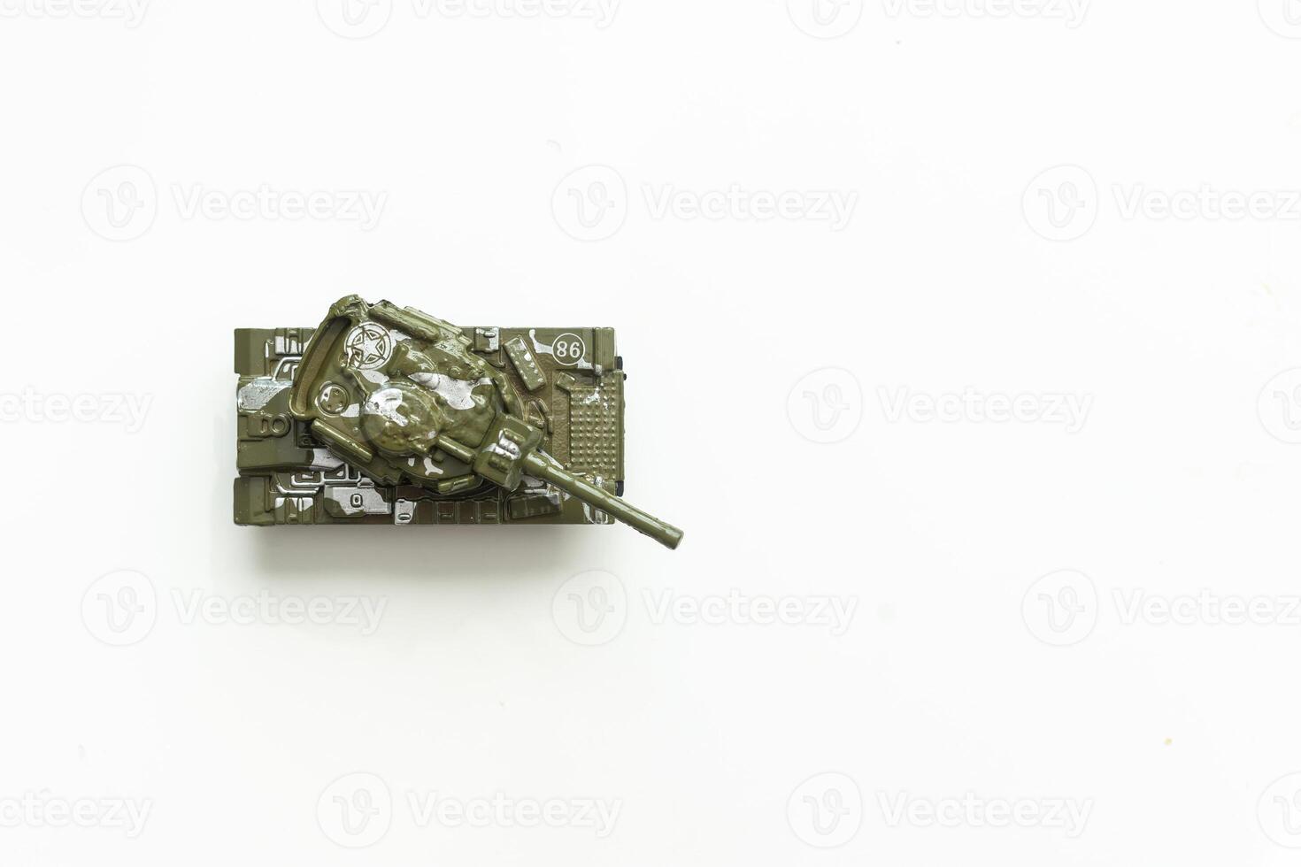 World war II tank model toy isolate on white background photo