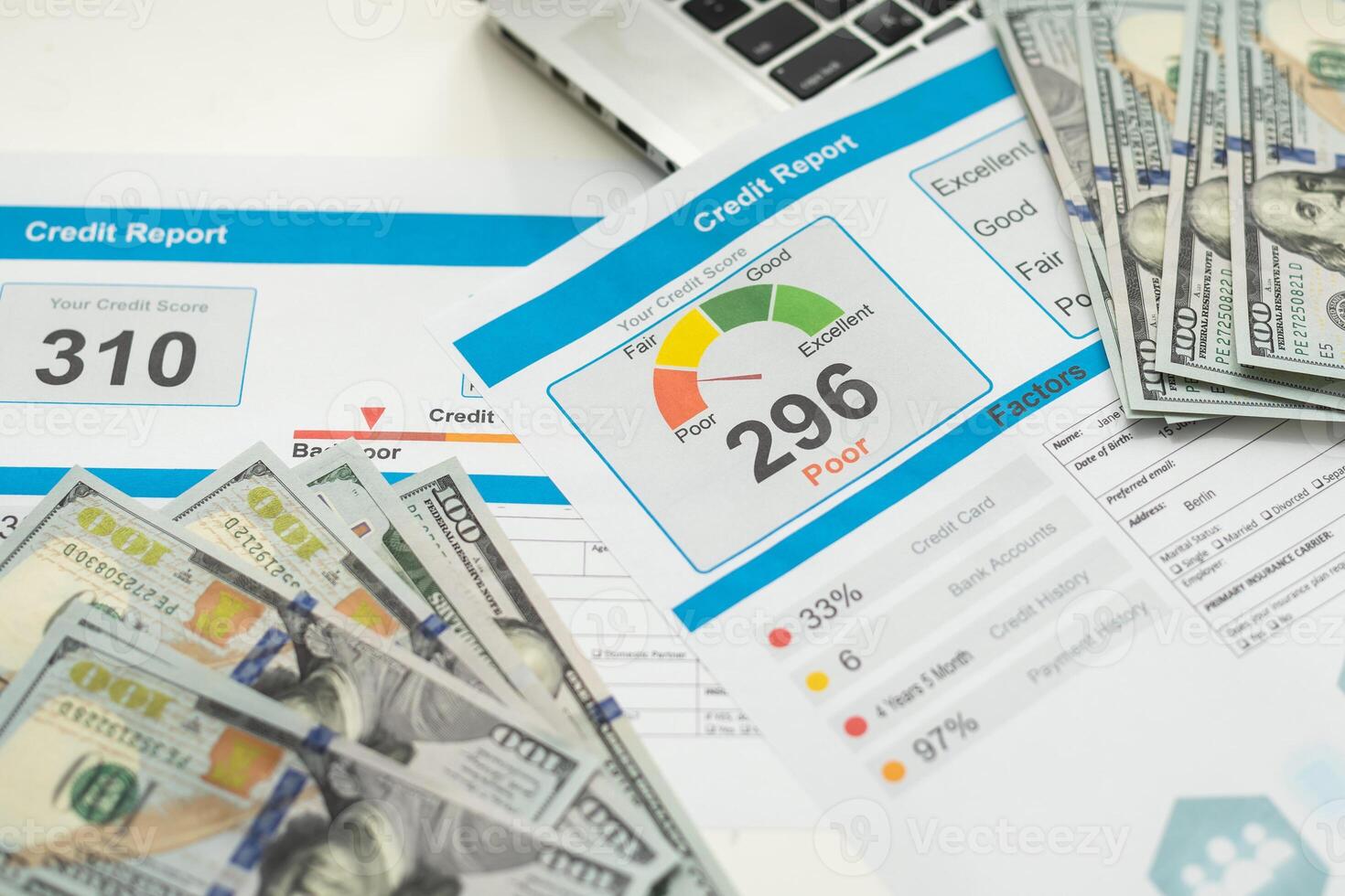 Document bad credit with sign we can help. photo