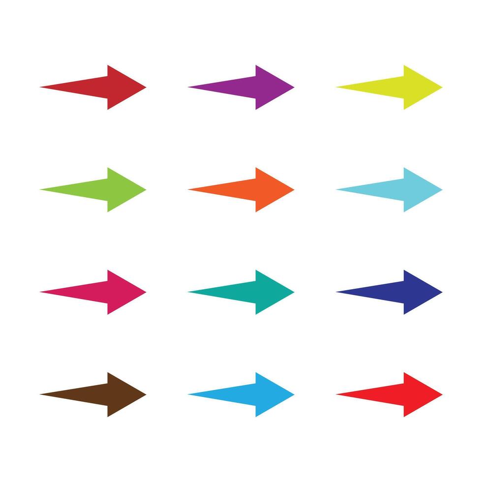 Colorful directional arrow icons set. arrow symbols isolated on white background vector