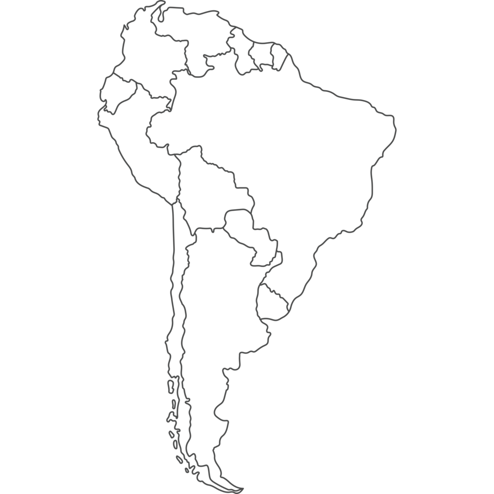 Sud Amérique carte contour illustration png
