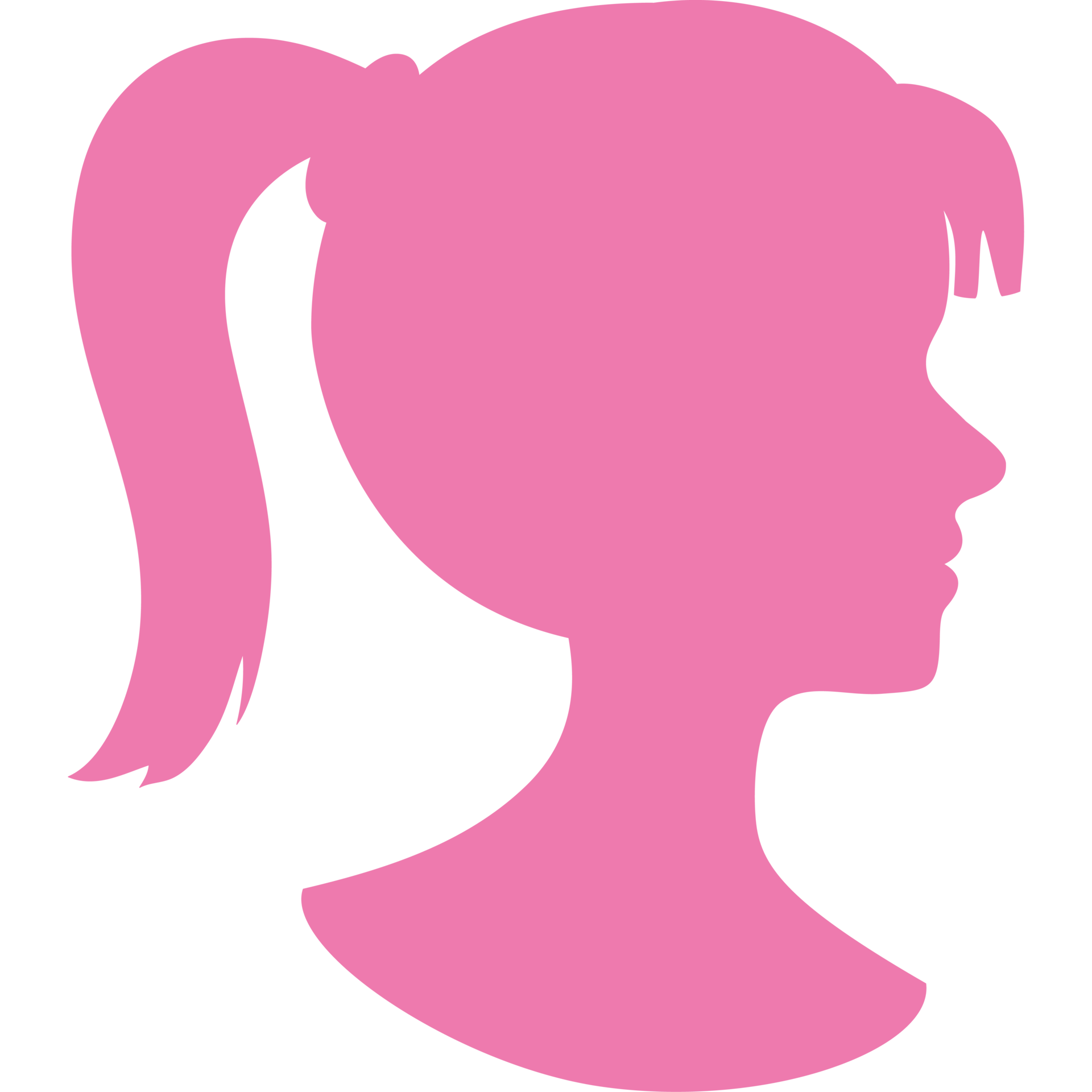A pink silhouette of a girl s head 49673458 png