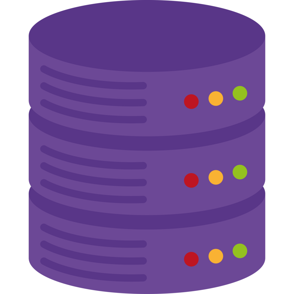 A purple server with four different colored dots png
