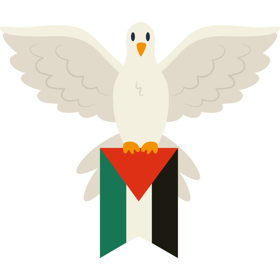 A white dove with a flag on its back png