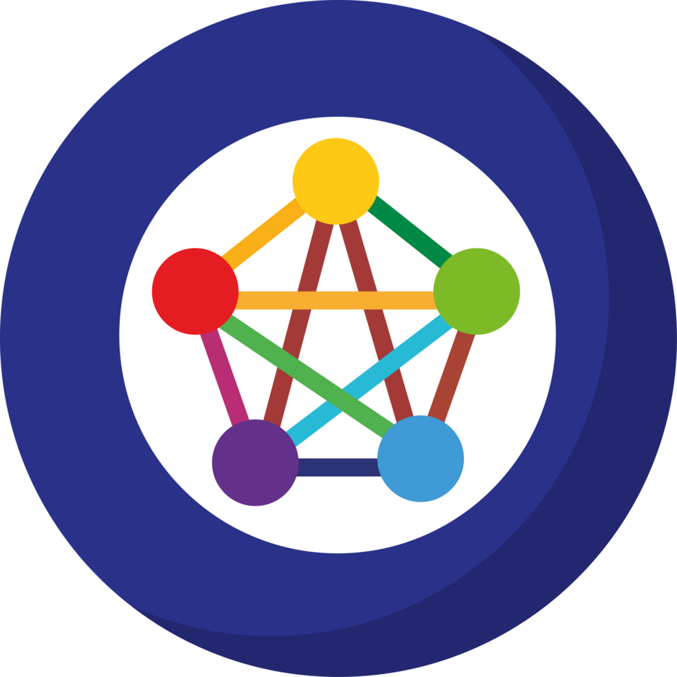 A colorful circle with a star and a star in the middle png