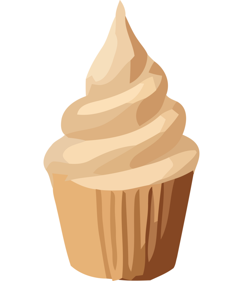 A cupcake with a white frosting on top png