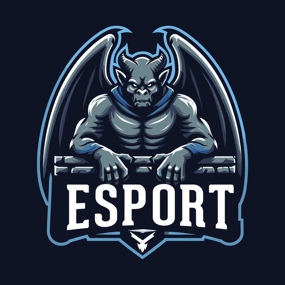gargoyle mascot e-sport sports team logo design vector