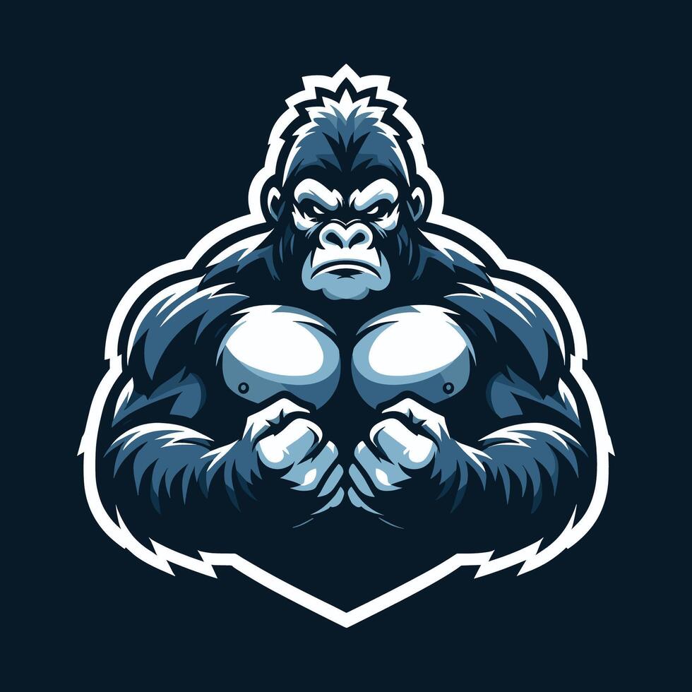 a gorilla mascot logo for a gaming game e-sport sports team vector