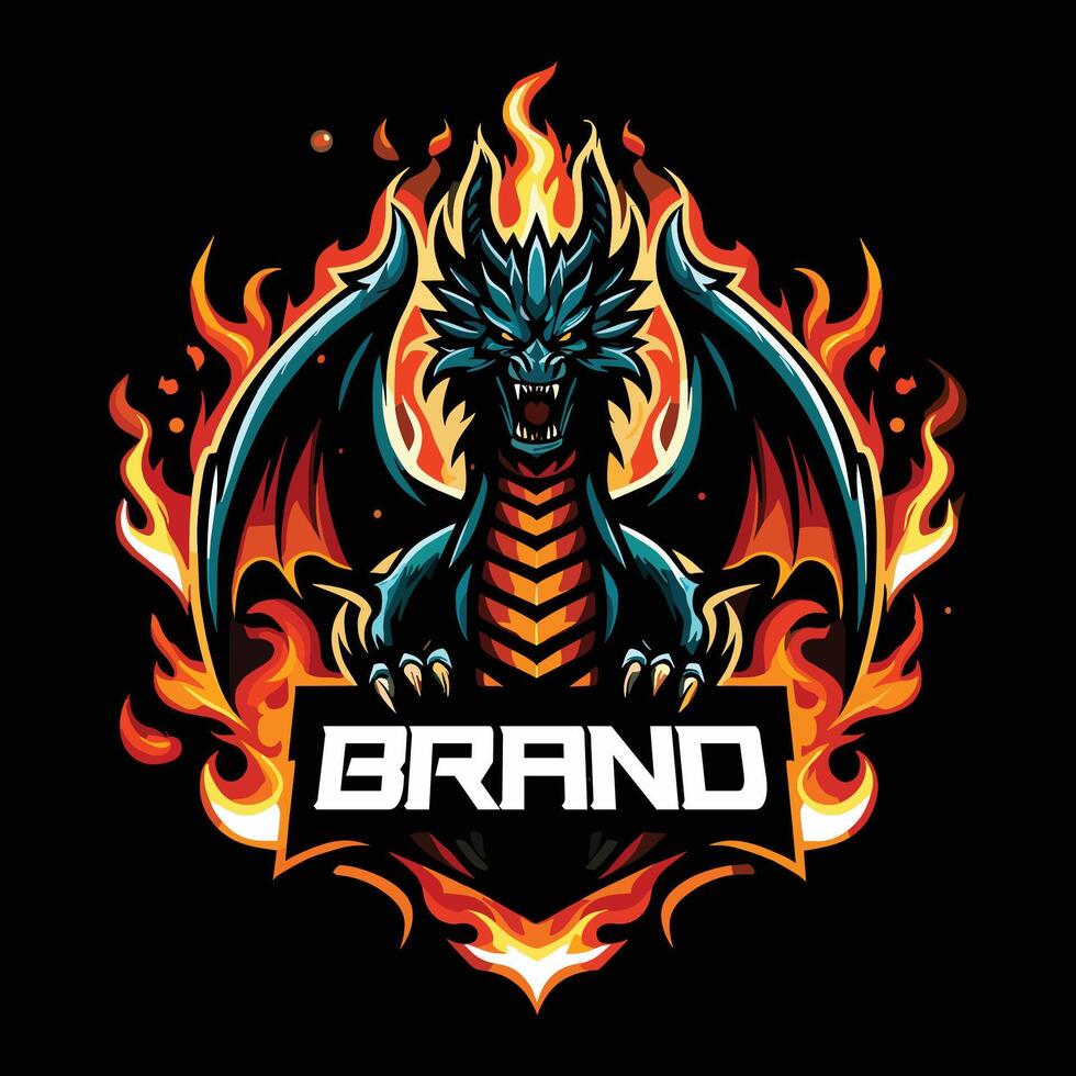 branding dragon logo design gaming game e-sport sports team vector