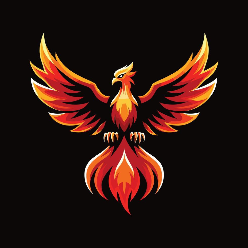 the phoenix bird is a symbol of fire and power, gaming game e-sport sports team logo vector
