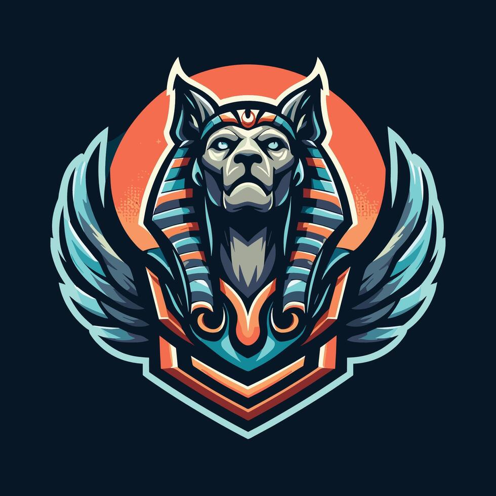 anubis egyptian god of death, ancient egyptian god of death ancient, gaming game e-sport sports team logo design vector