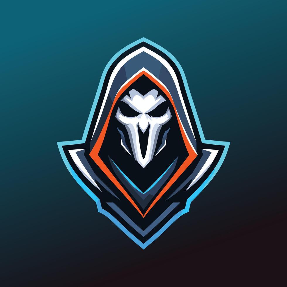 a logo for a team with a skull assassin mascot vector
