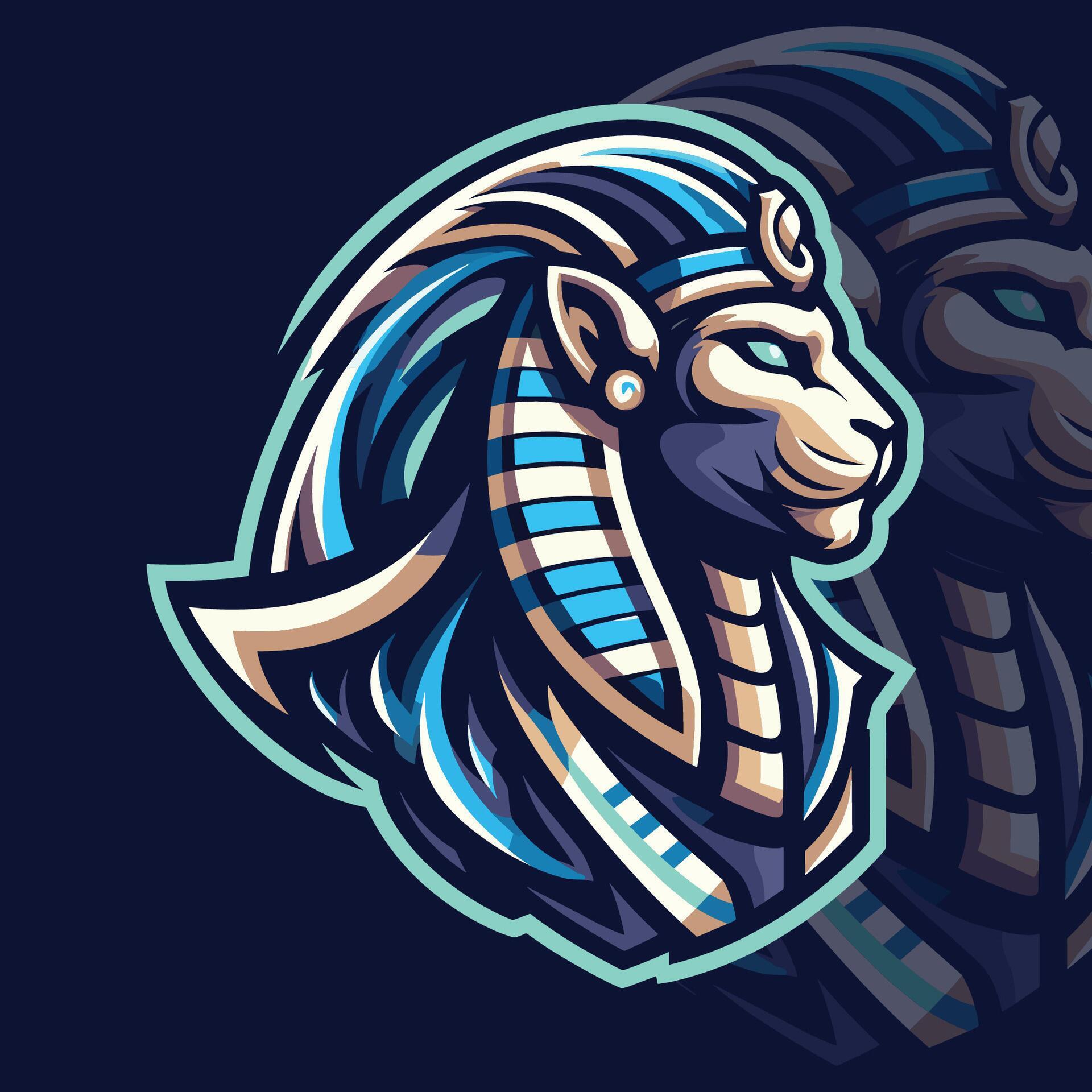 egyptian sphinx mascot logo for gaming game e-sport sports team ...