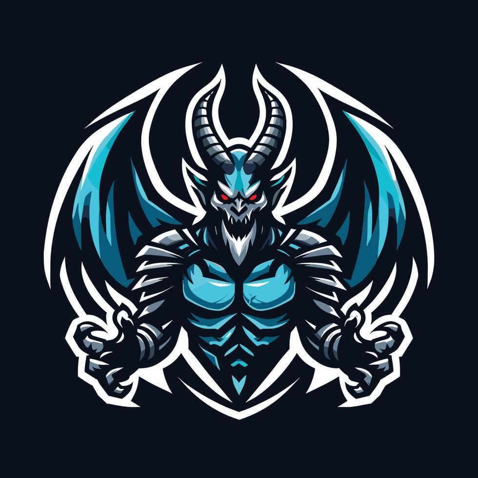 demon mascot the logo for a gaming game team of professional e-sport sports team vector
