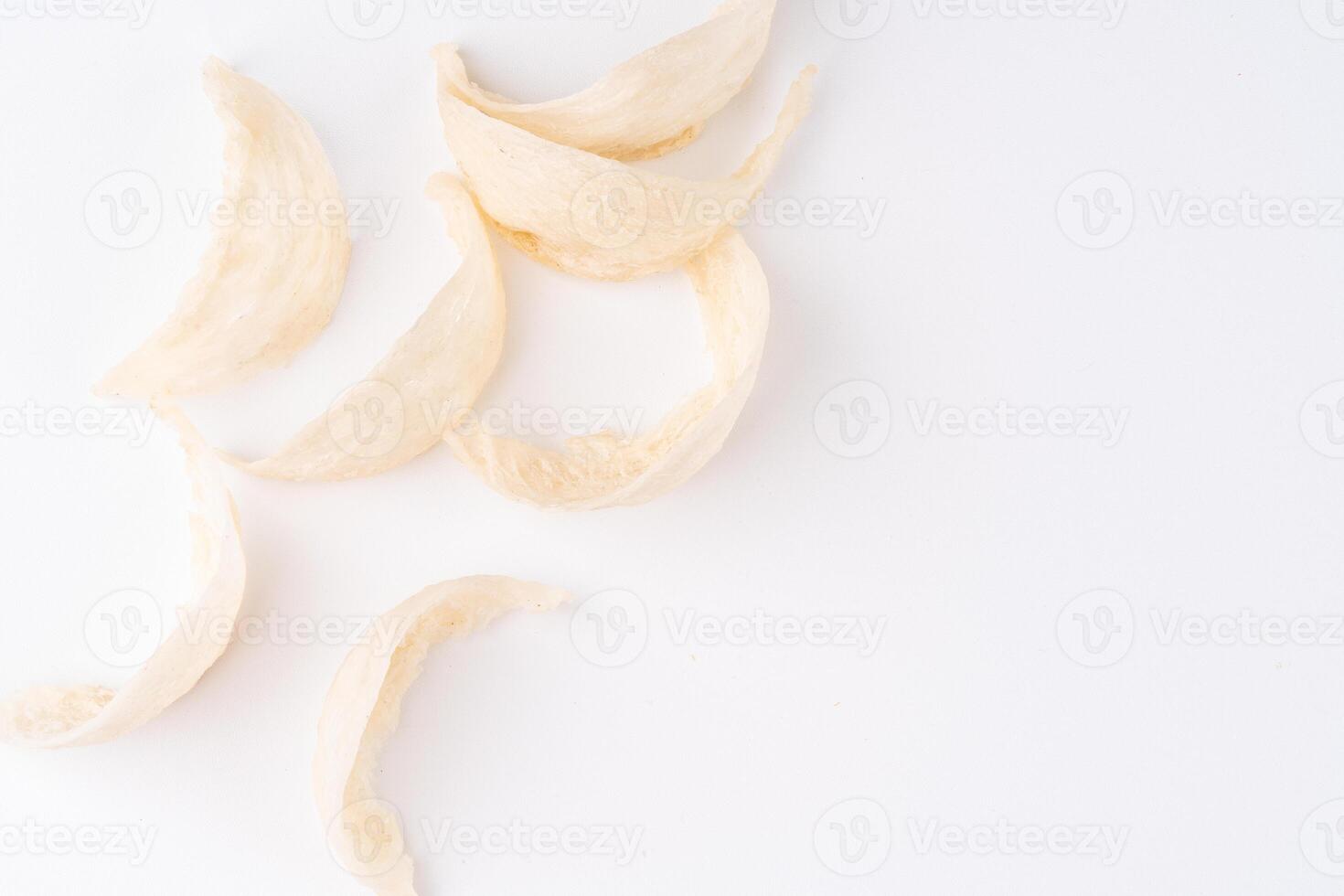 Raw edible birds nest materials for tradition chinese medicine. Swallow nest the traditional chinese delicacy. photo