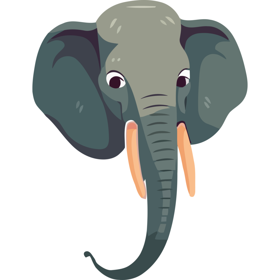 An elephant with tusks on its head png
