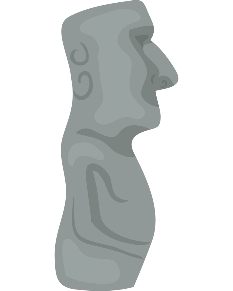 An easter island statue with a face and a head png