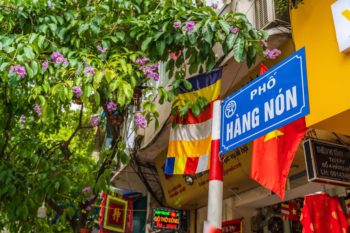 Hanoi, Vietnam - 27 Jun 2024 View Of Street Life And Shops In Hanoi Old Quarter. Walking Street. Ha Noi is the capital of Vietnam. photo