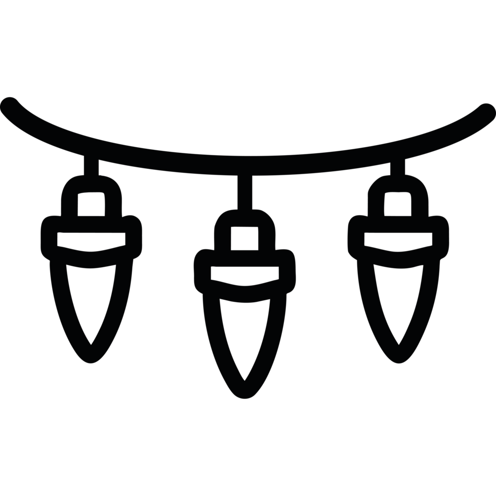 A black and white illustration of three lights png
